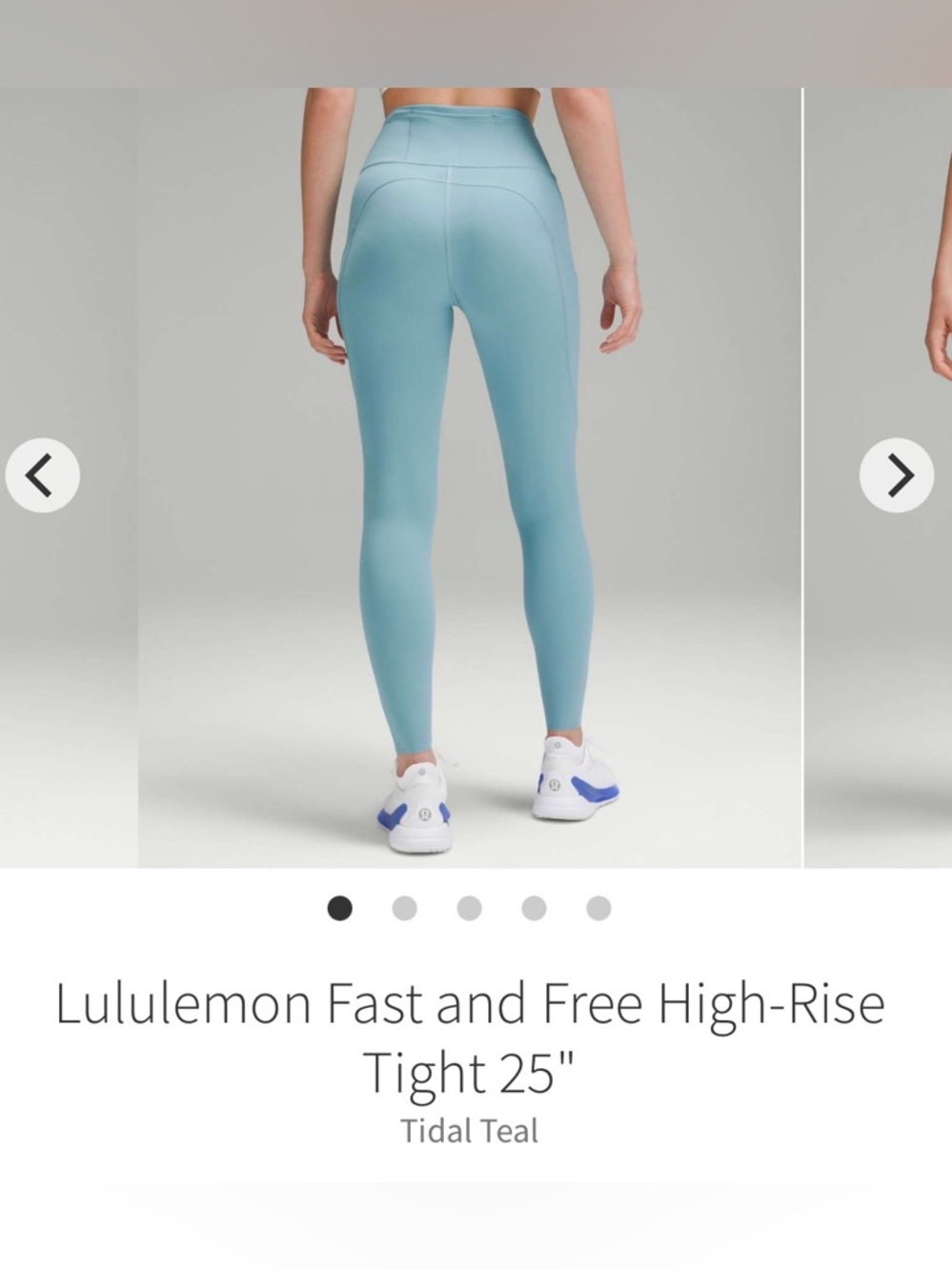Lululemon Fast and Free High-Rise Tight 25” inseam in Tidal Teal